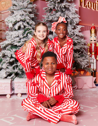 P.Louise Kids Candy Cane Christmas Pyjamas