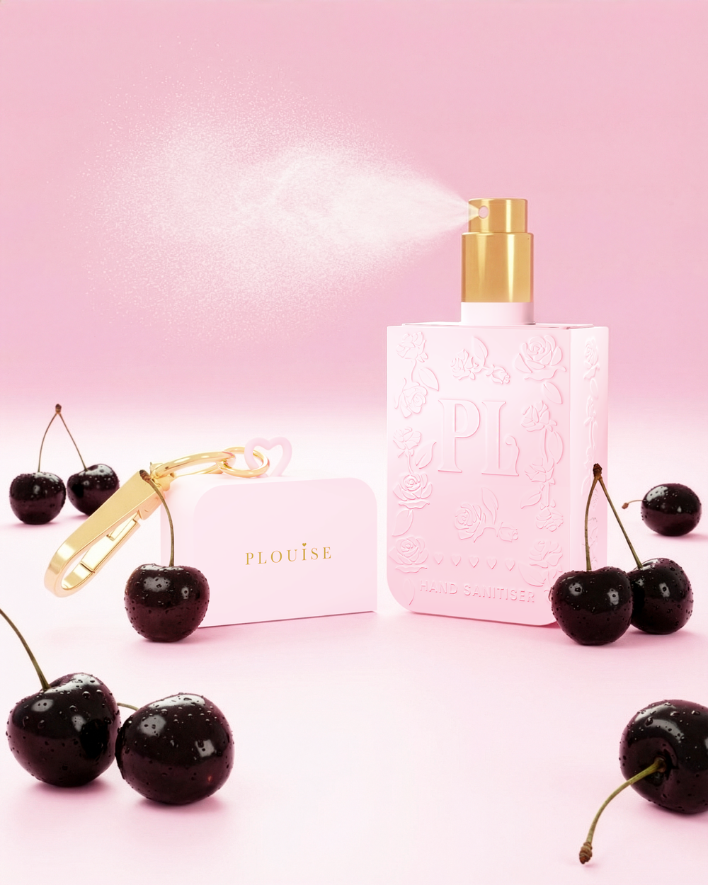Spray désinfectant pour les mains rose P.Louise cerise noire