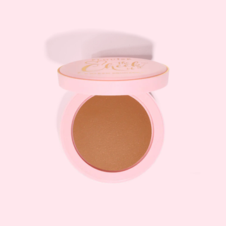 Compact P.Louise baked bronzer powder in a pink case on a white background