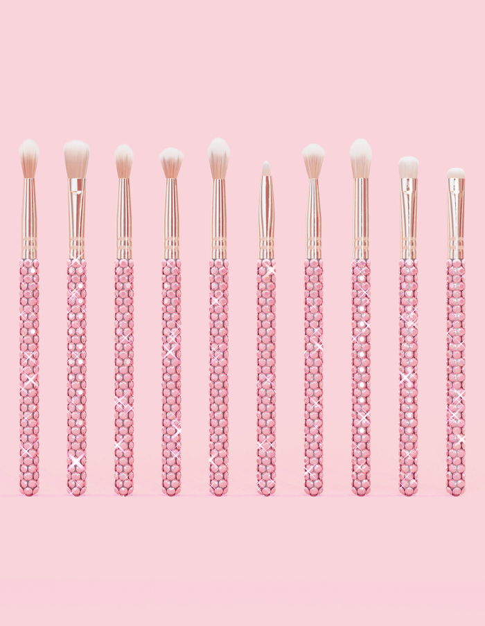 Ensemble de pinceaux de maquillage pour les yeux et le visage Crystal, 20 pièces