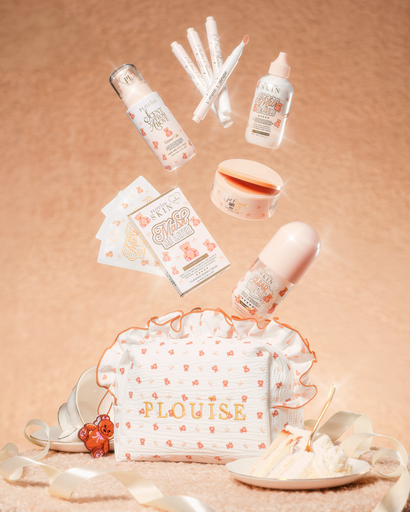 Ensemble sac et soins de la peau Teddy Touch à petit imprimé