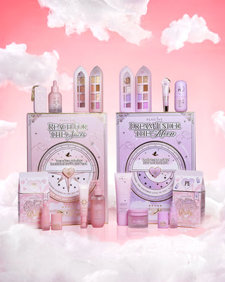 P.Louise Dream & Reach Makeup Bundle containing the Reach For The Stars Set and the Dream Under The Moon Set