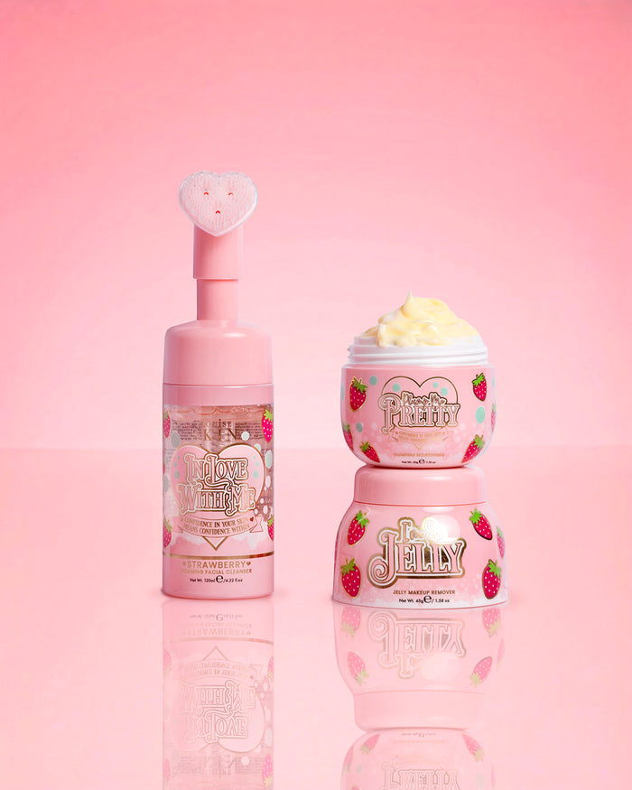 Produits P.Louise Strawberry Obsessed For Less sur fond rose