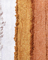 Gros plan d'échantillons de pigments de fard à paupières à paillettes libres P.Louise Secret Stardust