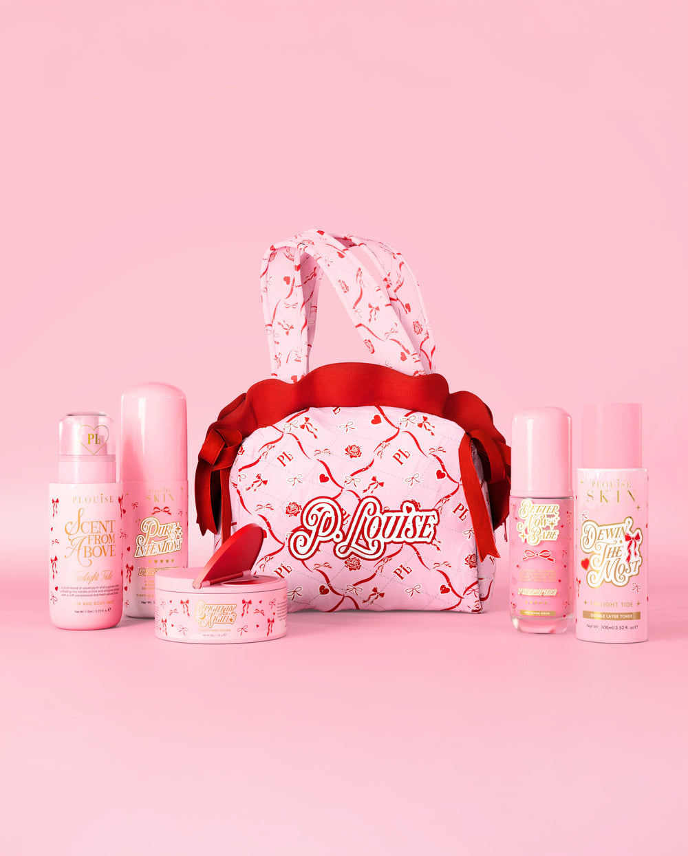 Kit d'essentiels de soins de la peau et sac à nœud