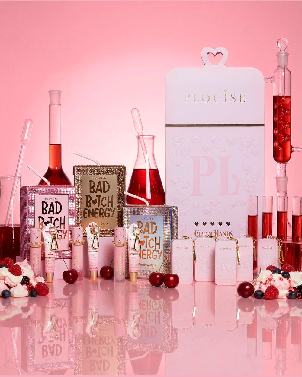 Coffret cadeau trio cristal pour les lèvres et spray désinfectant pour les mains